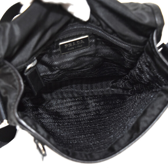 Prada Shoulder Bag Triangle Logo Plate Black - Picture 8 of 9